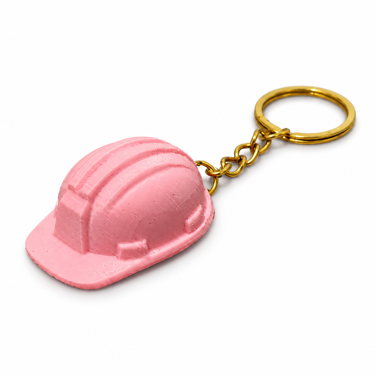 Chaveiro 3D em formato de capacete rosa